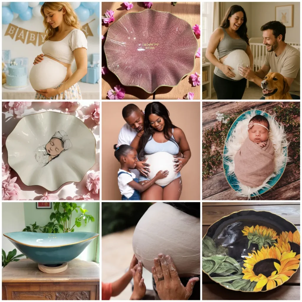 Pregnancy keepsake belly casting process
